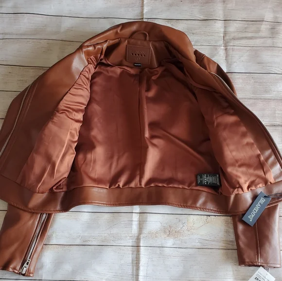 NEW VEGAN LEATHER MOTO JACKET NEW - Picture 10 of 12